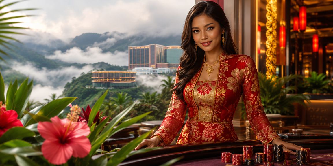Pelakon gembira memegang hadiah jackpot di tempat hiburan Genting Highlands